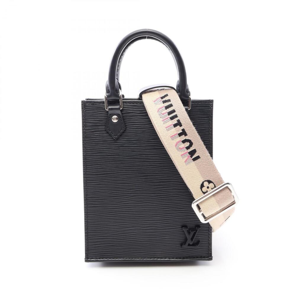 Louis Vuitton Sac Plat Epi Noir Black Handbag Leather Black